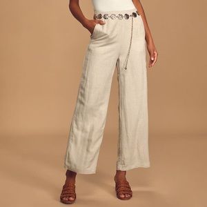 Lulu’s Native Fox Beige Wide-Leg Pants